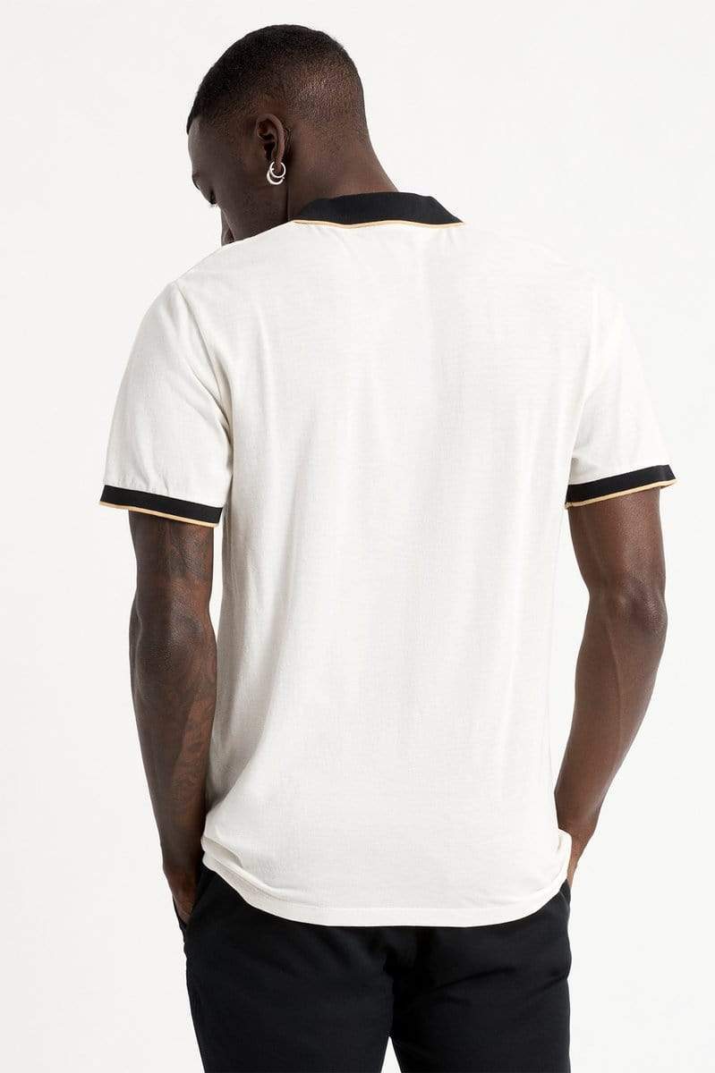 PROPER S/S POLO KNIT - OFF WHITE/BLACK - Image 3