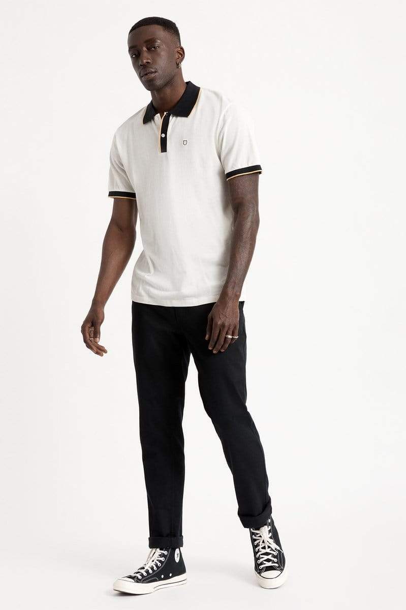 PROPER S/S POLO KNIT - OFF WHITE/BLACK - Image 4