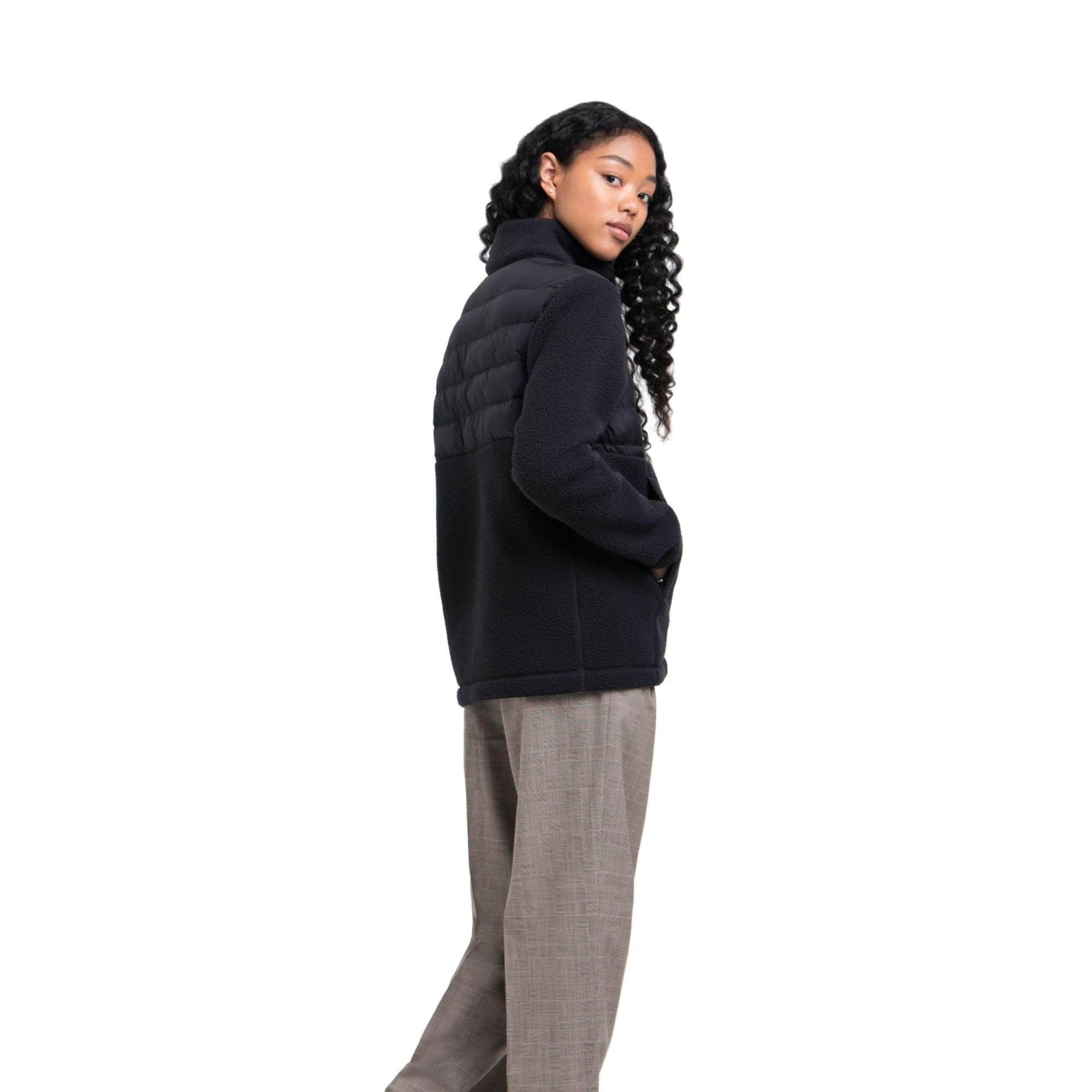 Women S Hybrid Sherpa Full Zip Black - Image 3