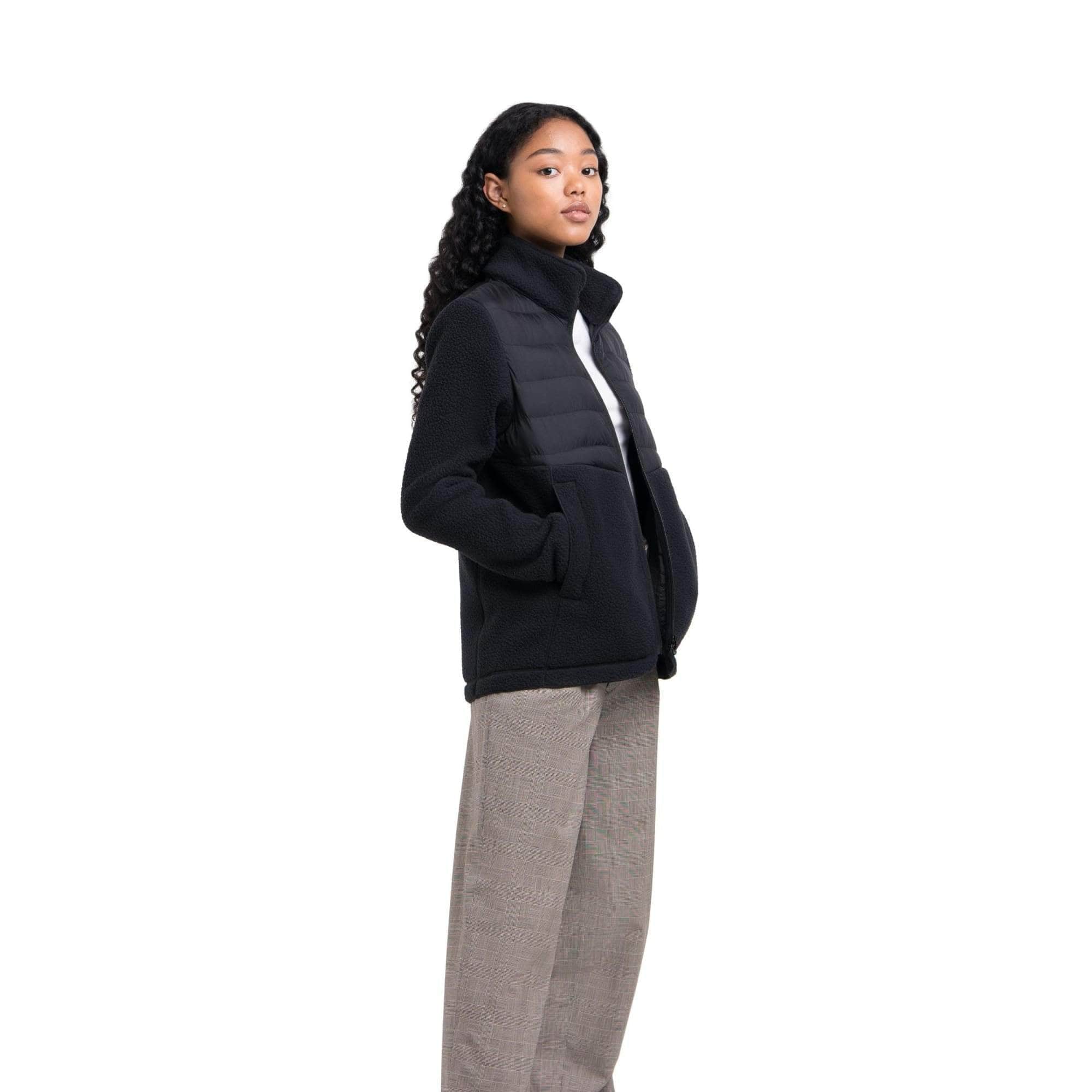 Women S Hybrid Sherpa Full Zip Black - Image 4