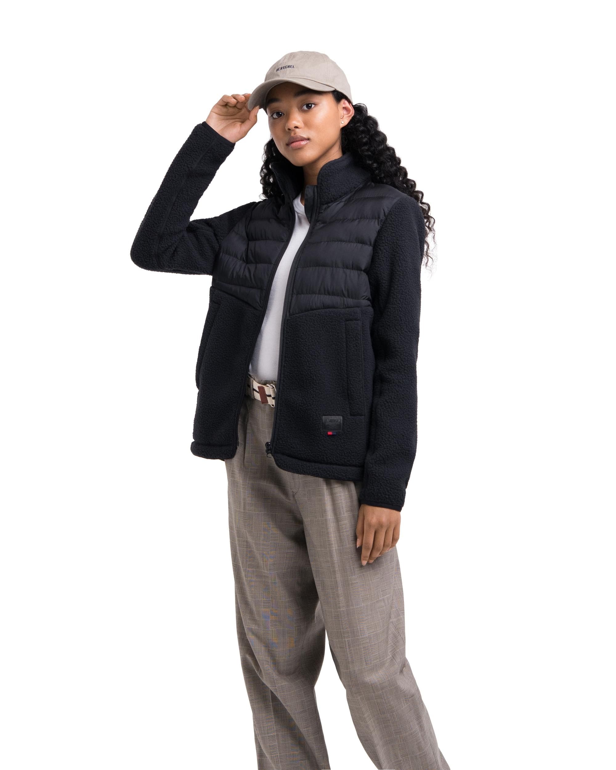 Women S Hybrid Sherpa Full Zip Black - Image 5